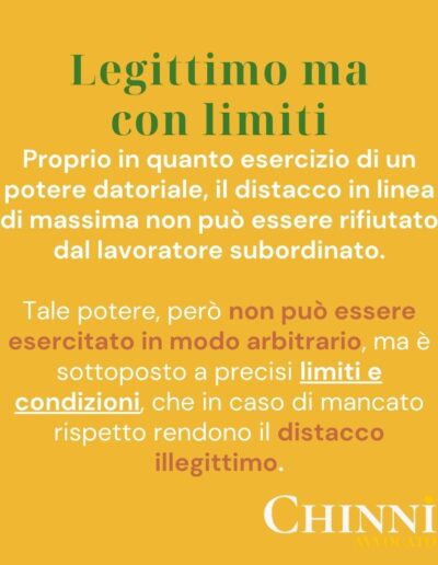 Il distacco è un Potere legittimo delle aziende ma con limiti