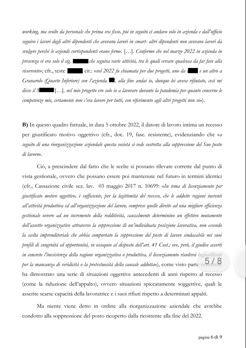 motivazioni sentenza infortunio sul lavoro fuori dall'orario lavorativo nell'alloggio fornito dal datore di lavoro